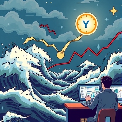 投資者分析帶有日圓趨勢的數據圖表