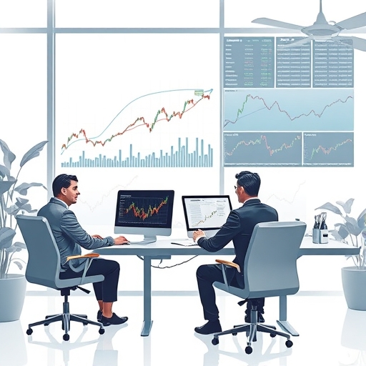 投資者正在分析股票走勢圖