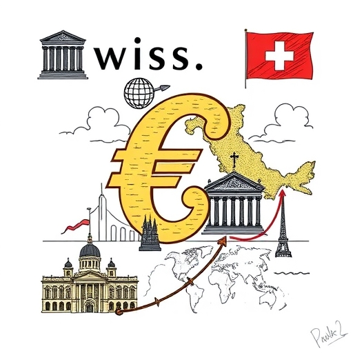 瑞士法郎貨幣符號與避險資產的圖示