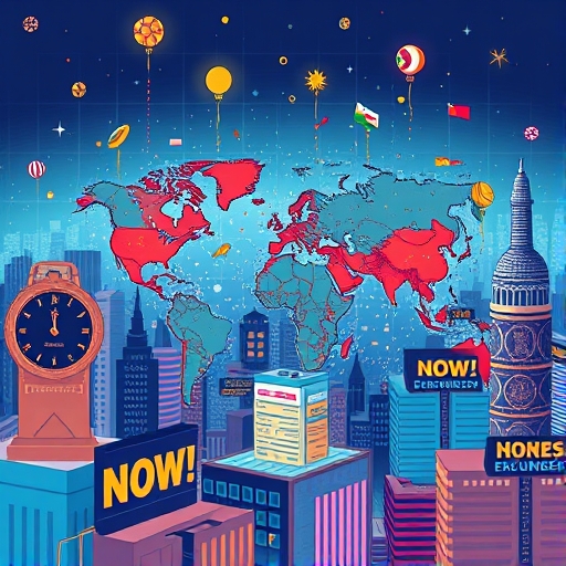 一幅插圖，展示外匯市場中的新聞交易策略藝術呈現