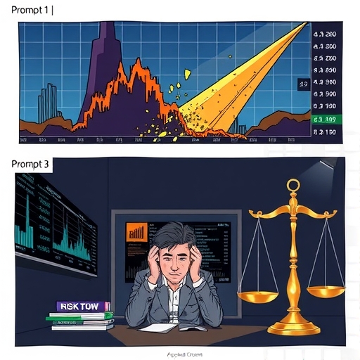 金融市場中一位焦慮的投資者正在觀看圖表和數字