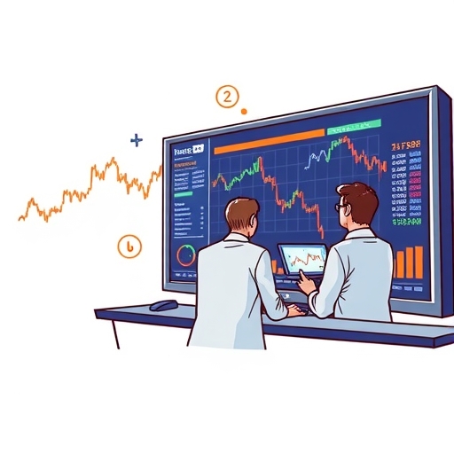 一位投資者正在數位螢幕上分析數據