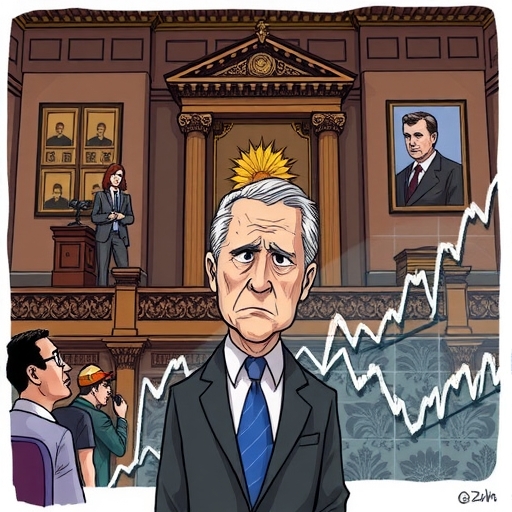 一位投資者面對股市圖表而感到焦慮。