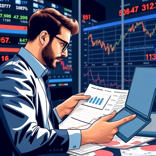 一位男子正在街頭交易股票