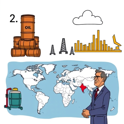 全球油價變動的地圖