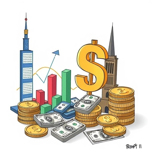 金融市場中的貨幣貶值示意圖