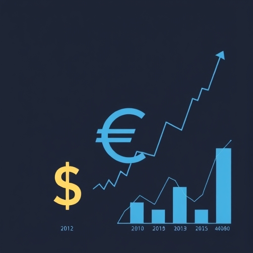 金融圖表顯示貨幣波動的圖像