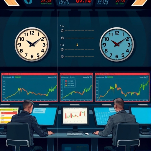 顯示不同時區的圖表