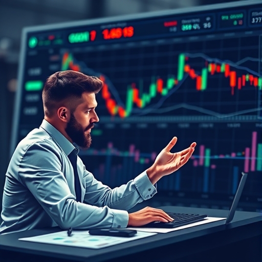 一位外匯分析師正在解讀市場走勢圖表