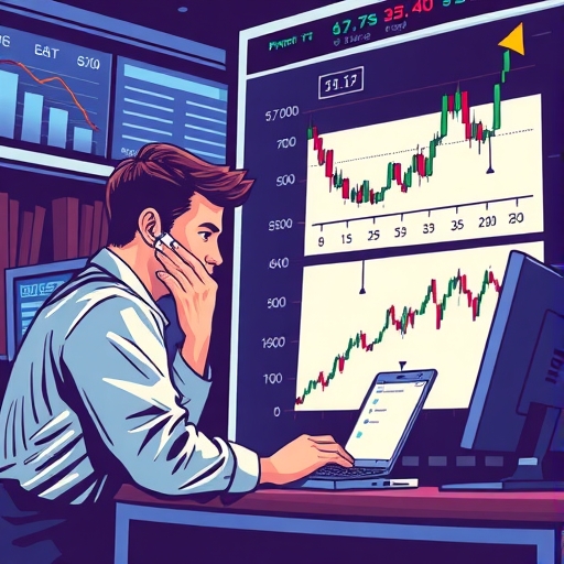 一位男子正在街頭交易股票