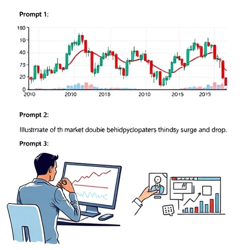 市場心理的插圖，顯示價格上升和下降背後的心理狀態
