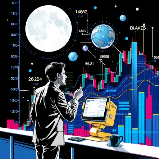 一幅抽象圖象徵AI與貿易動態