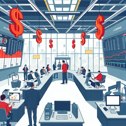 顯示股票市場交易圖示