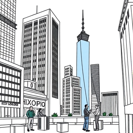 繁忙的金融區高樓大廈