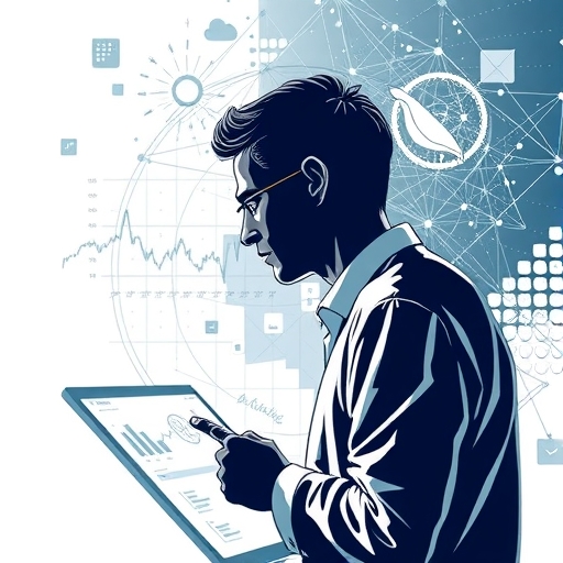 一幅概念藝術作品展現金融的演變