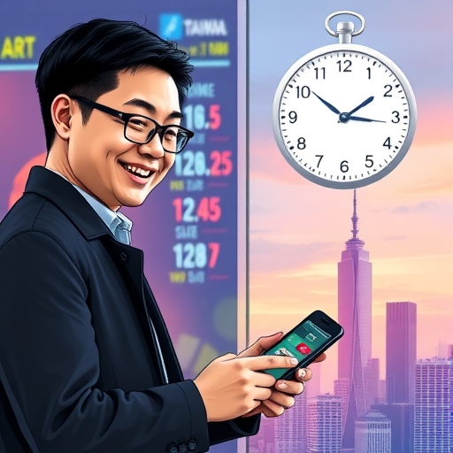 一位男子正在街頭交易股票