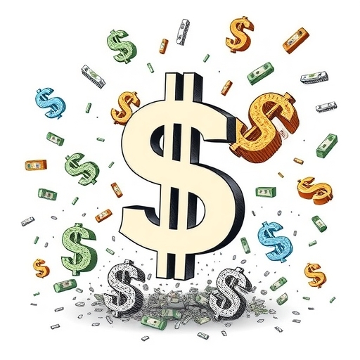 一幅概念圖片顯示經濟衰退的畫面