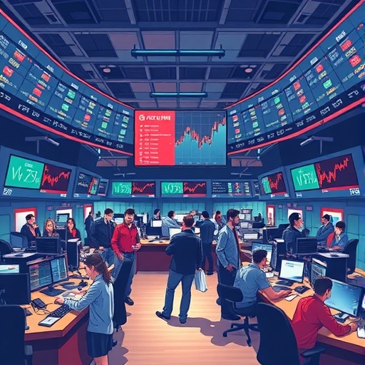 一位男子正在街頭交易股票