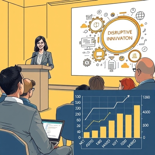 凱薩琳·伍德正在引導一場關於創新投資的討論