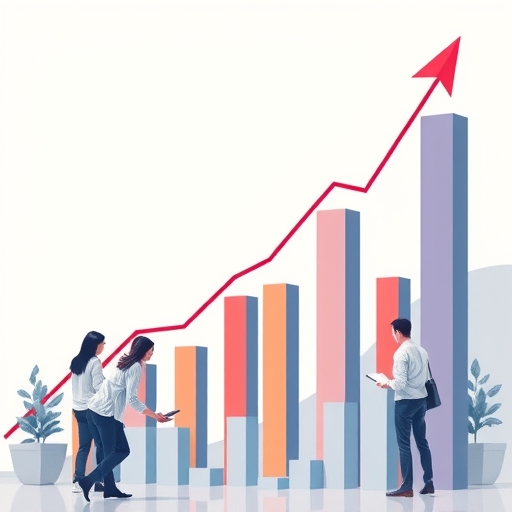財務圖表上升