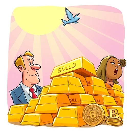 金條在陽光下閃閃發光