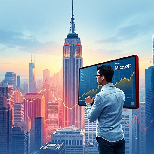 抽象表現股票市場趨勢受人工智慧技術影響