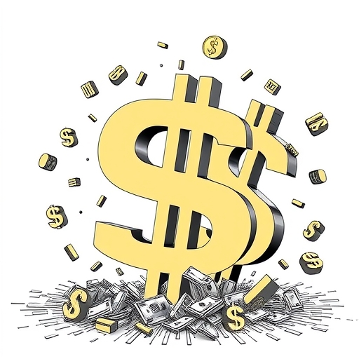 一幅插圖顯示美元符號碎裂的情景