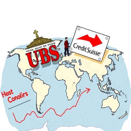 瑞銀與瑞信合併的全球金融地圖插圖