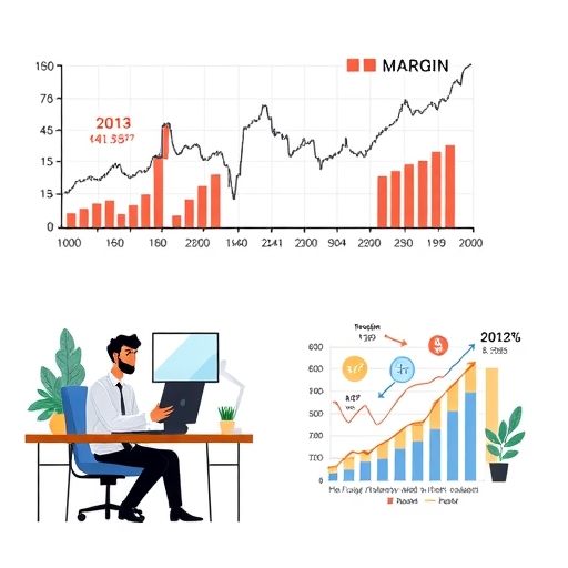 一位交易者正在現代金融辦公室中分析風險