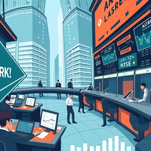 繁忙的金融市場內經紀人促進交易