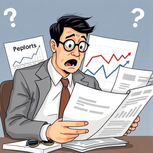 一幅顯示經濟市場不確定性的示意圖