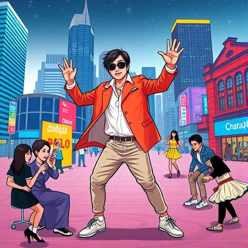 多樣化的人們在跳舞,展現江南Style的文化影響力