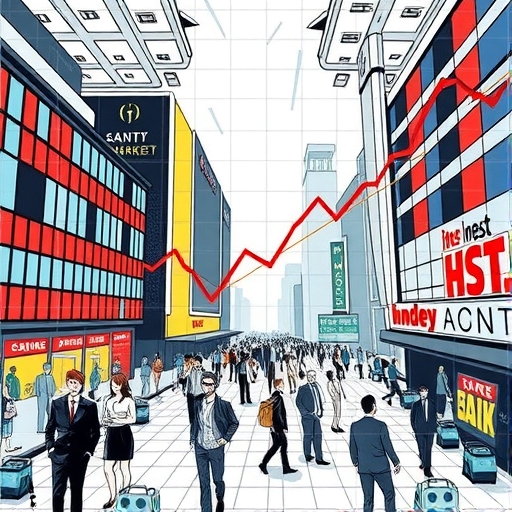 一位投資者在繁忙的股市中密切觀察市場資訊