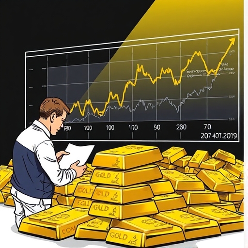 一位投資者正在評估黃金價格趨勢