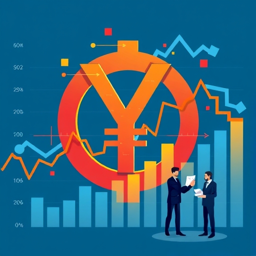 日元匯率波動的抽象圖