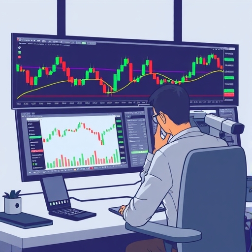 一位男子正在街頭交易股票