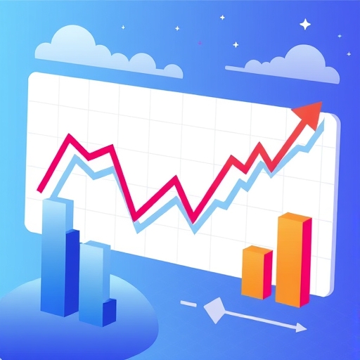 顯示多空交戰的股票市場圖