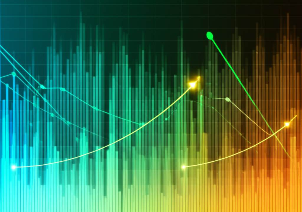 顯示上漲趨勢的股票市場圖表
