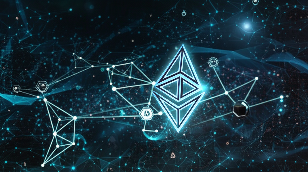 數位穩定幣與區塊鏈技術概念圖