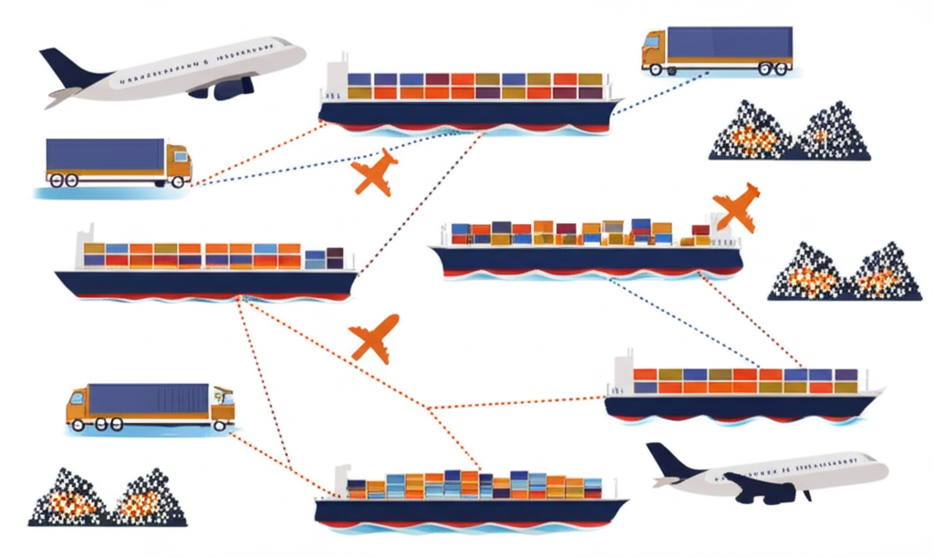 工廠的生產線正在運作，象徵製造業的生產與供應鏈。