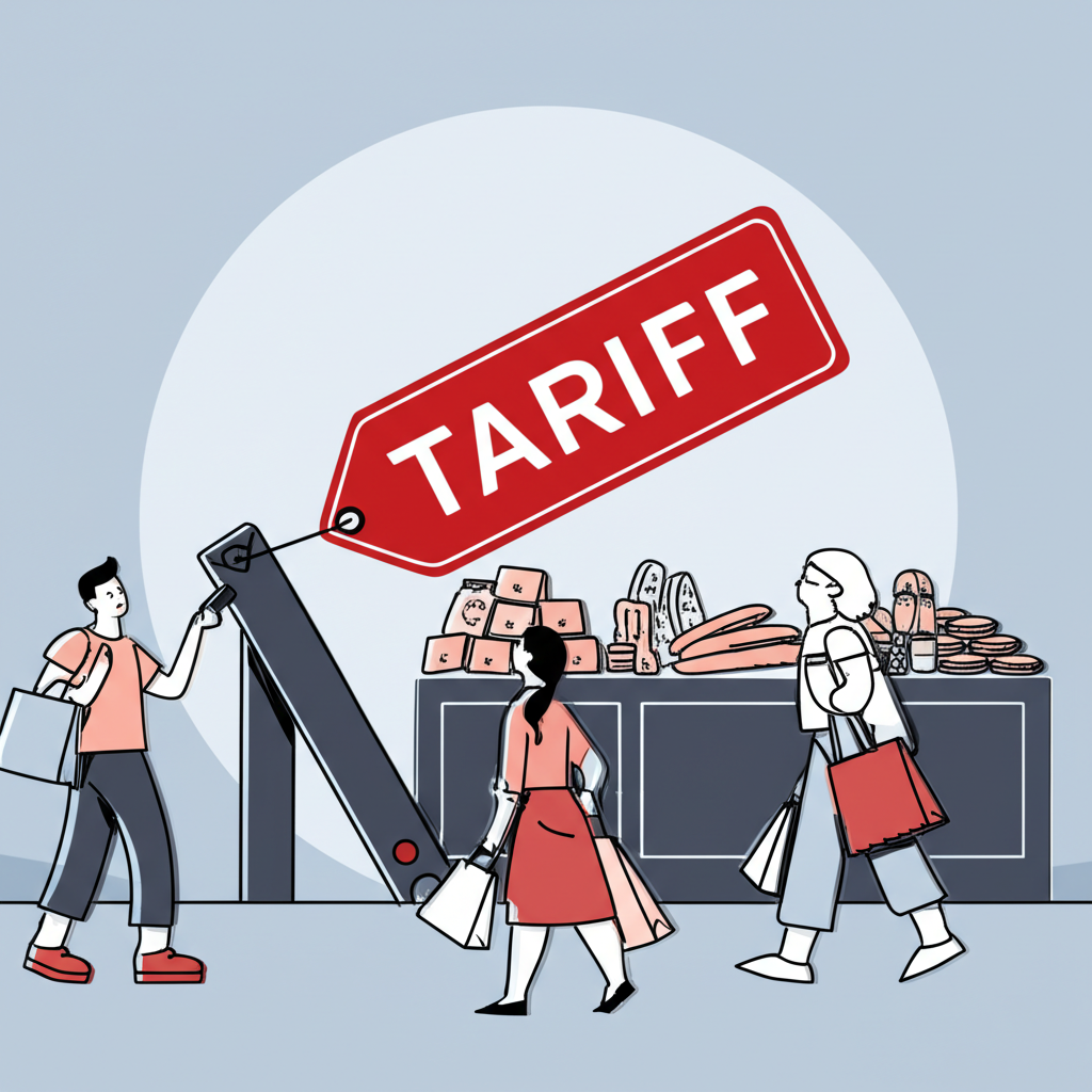 一艘貨船載著貨櫃在全球地圖上航行，象徵國際貿易的複雜與互聯。