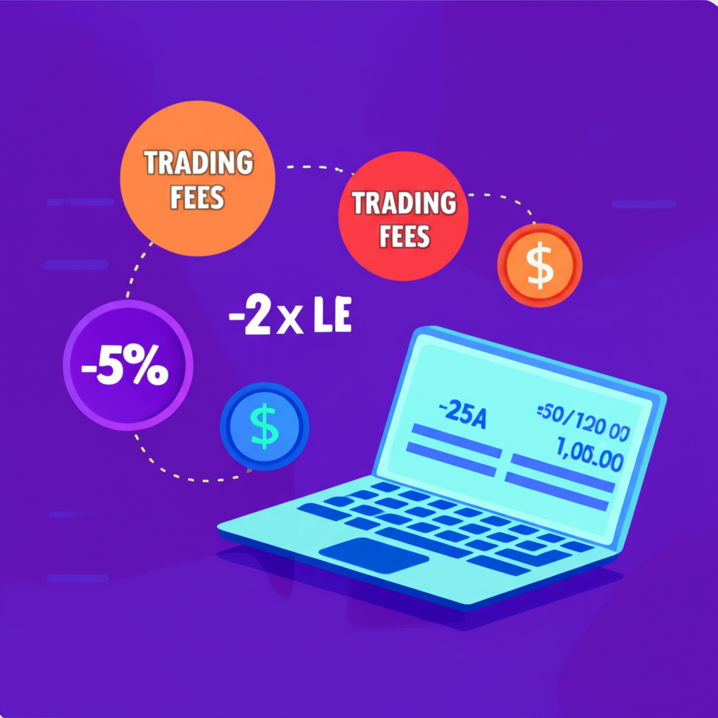 一位投資者正在分析股票市場數據,顯示金融圖表與成本計算。