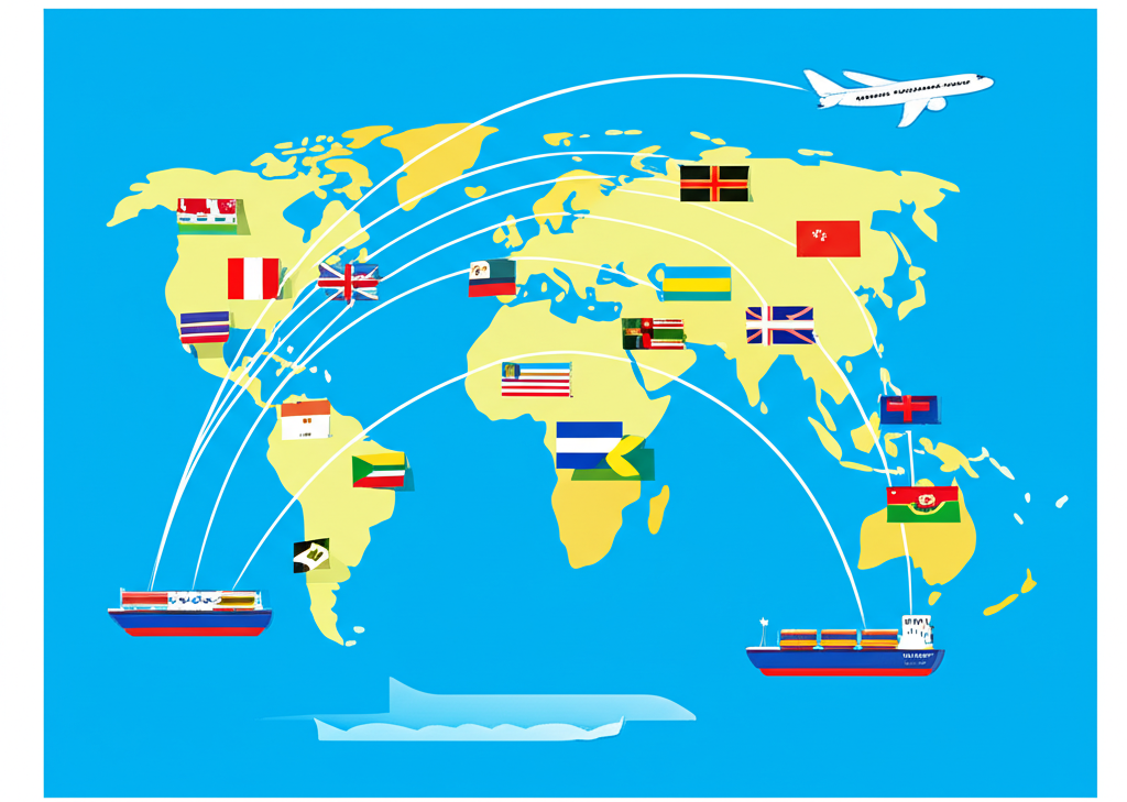 一張世界地圖,上面標示著國際資本在各國間流動的箭頭