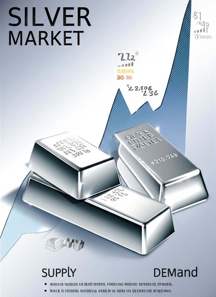 太陽能板與風力發電機，象徵綠色能源發展對白銀的需求。
