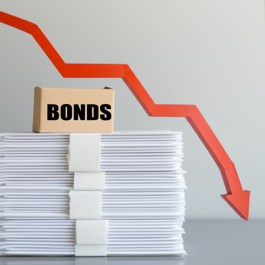 圖示顯示債券市場的穩定性與收益，代表短期債券的優勢。