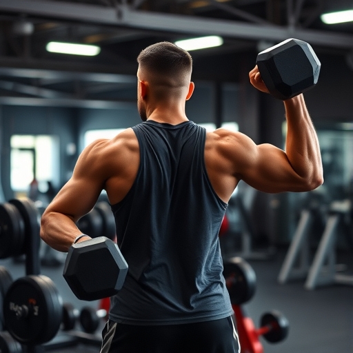 一位人士正在健身房舉重