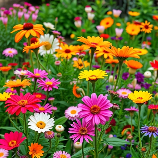 一個開滿鮮花的繽紛花園