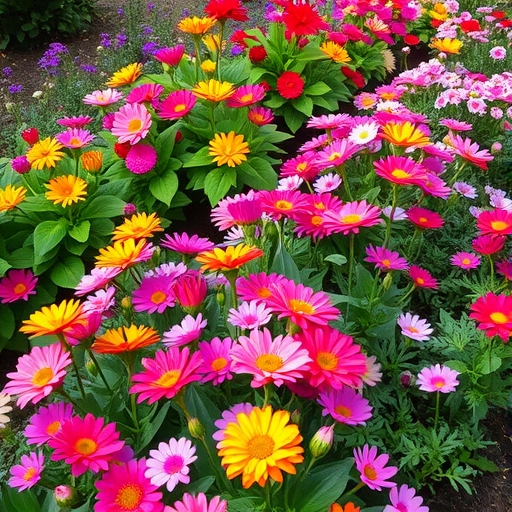 一個開滿鮮花的繽紛花園