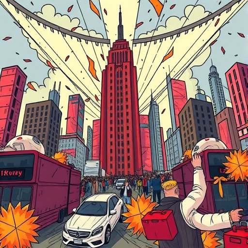 描繪股價重挫與投資者焦慮的抽象插圖。