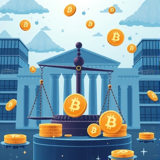 一個安全的數位金庫，內含加密貨幣並上鎖，象徵數位資產安全與合規。